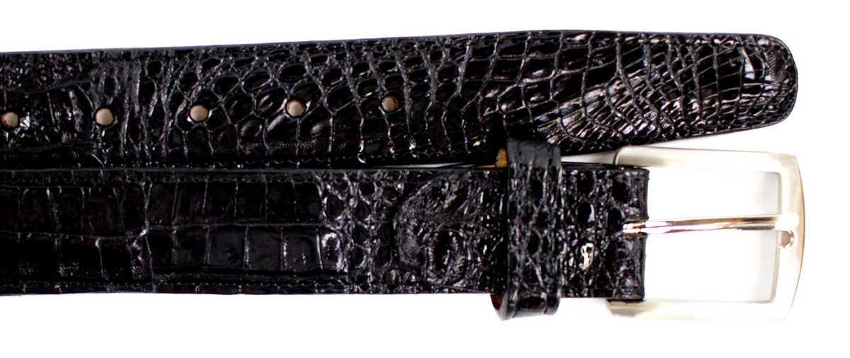 Mauri 0100/35 Baby Croc Belt Navy Blue