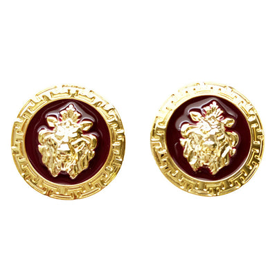 Cufflinks - Burgundy/Gold by Emilio Franco Couture