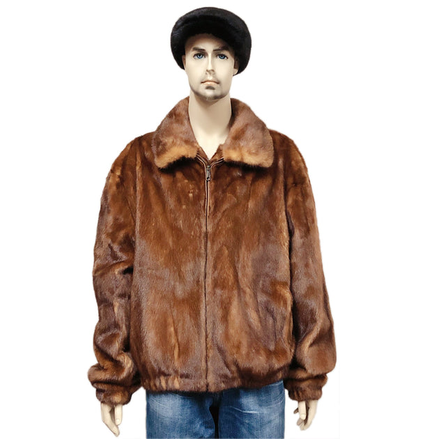 Reversible Hooded Chinchilla Leather Bomber Jacket