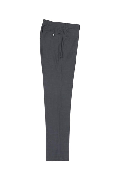 Brite Creations Gray Flat Front Wool Dress Pant 2560 by Tiglio Luxe TIG1008 