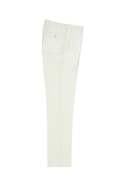 Brite Creations Offwhite Flat Front Wool Dress Pant 2560 by Tiglio Luxe 