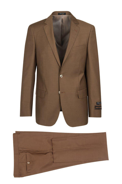 Brite Creations Novello Tobacco, Modern Fit, Pure Wool Suit by Tiglio Luxe - Tobacco 