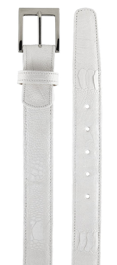 Ostrich Leg Belt - White by Belvedere