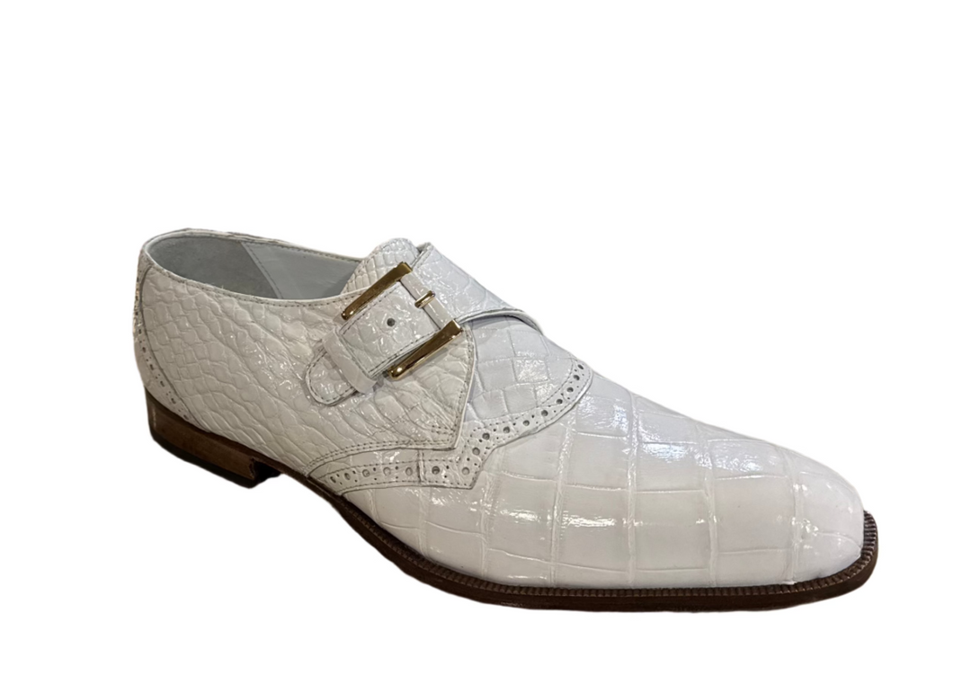 Mauri-3281 Gator/Ostrich/White, 9 Dress Shoe Mauri-3281 Gator/Ostrich/White, 9 Dress Shoe