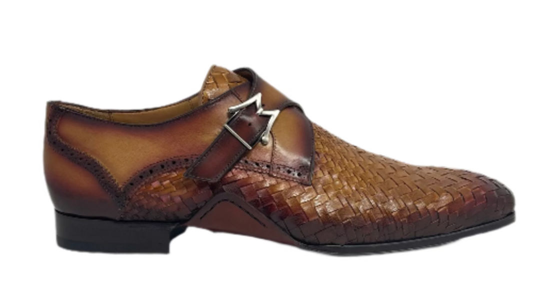 Mezlan S20271 Men's Shoes Tan & Rust Woven / Calf-Skin Leather Dress Monk-Straps Loafers (MZ3474) BROWN / 11 US Mezlan S20271 Men's Shoes Tan & Rust Woven / Calf-Skin Leather Dress Monk-Straps Loafers (MZ3474) BROWN / 11 US
