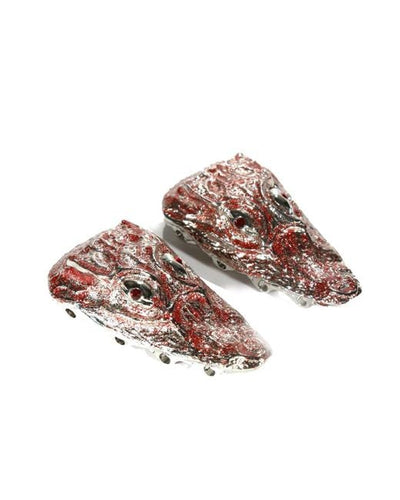 Mauri Lb 02 Close Mouth Alligator Head Lacebar With Laquer - Silver/Red