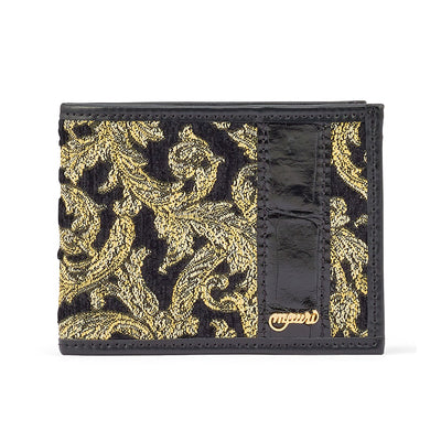 Mauri Wallet W3 Didier Fabric/ Baby Croc Black/ Gold