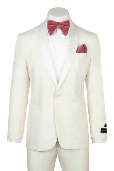 Beckham Off-white, Modern Fit Pure Wool Tuxedo