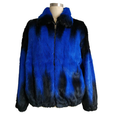 Full Skin Mink Jacket - Blue Degrade