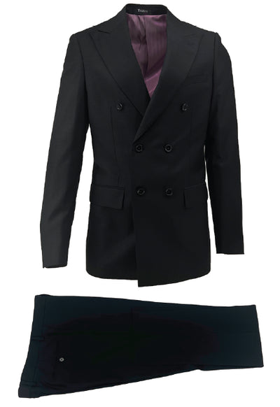 Pistoia Black, Modern Fit Pure Wool Suit