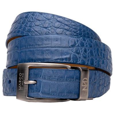 Marco Di Milano Belt Caiman Fuscus (Croc) Blue