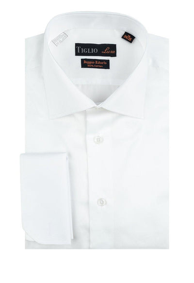 Brite Creations White Dress Shirt, French Cuff, by Tiglio Genova FC TIG3012 