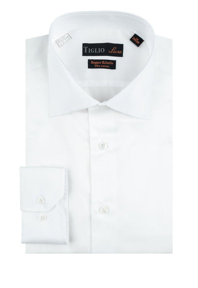 Brite Creations White Dress Shirt, Regular Cuff, by Tiglio Genova RC TIG3012 