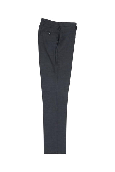 Brite Creations Charcoal Gray Flat Front Wool Dress Pant 2560 by Tiglio Luxe TIG1010 