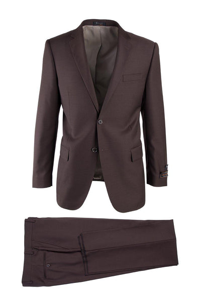 Brite Creations Novello Brown, Modern Fit, Pure Wool Suit by Tiglio Luxe TIG1003 