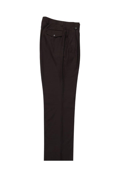 Brite Creations Brown Wide Leg Wool Dress Pant 2586/2576 by Tiglio Luxe TIG1003 