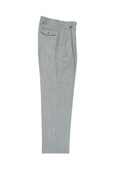 Brite Creations Light Gray Bridseye Wide Leg Wool Dress Pant 2586/2576 by Tiglio Luxe  